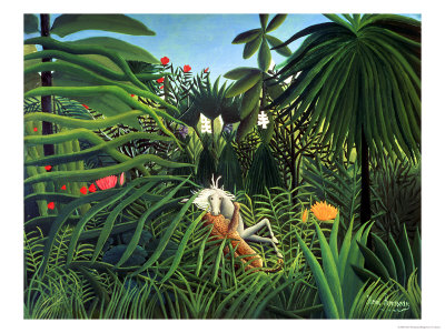 Jaguar Attacking a Horse Henri Rousseau